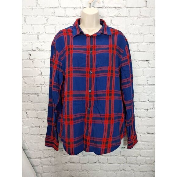 H & M Men's Size Large Regular Fit Coupe Standard Red Plaid Button Up Shirt - Picture 1 of 4